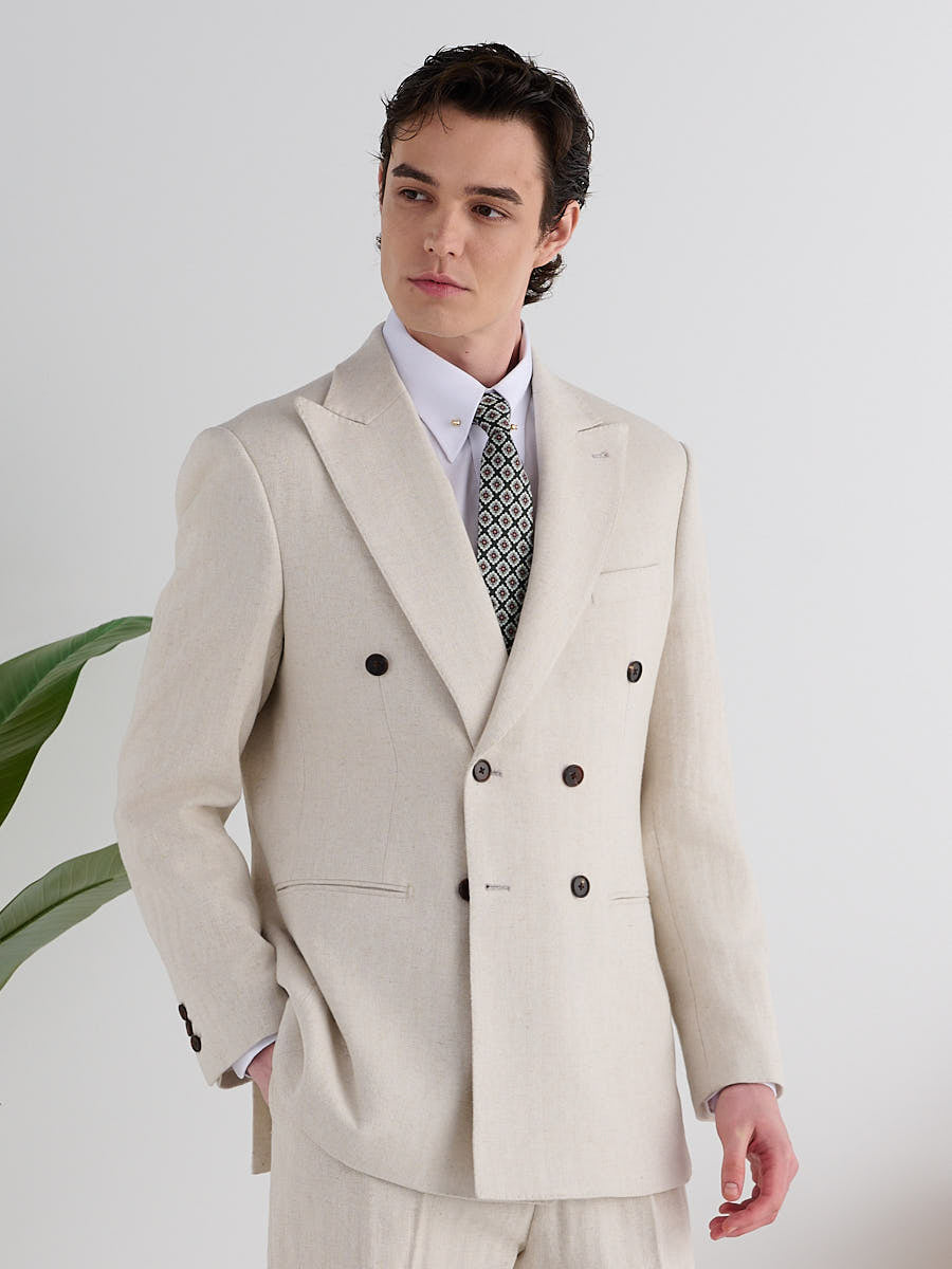 Marini Ravello Herringbone Double Breasted Jacket