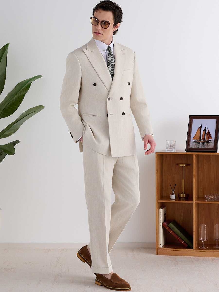 Marini Ravello Herringbone Double Breasted Jacket