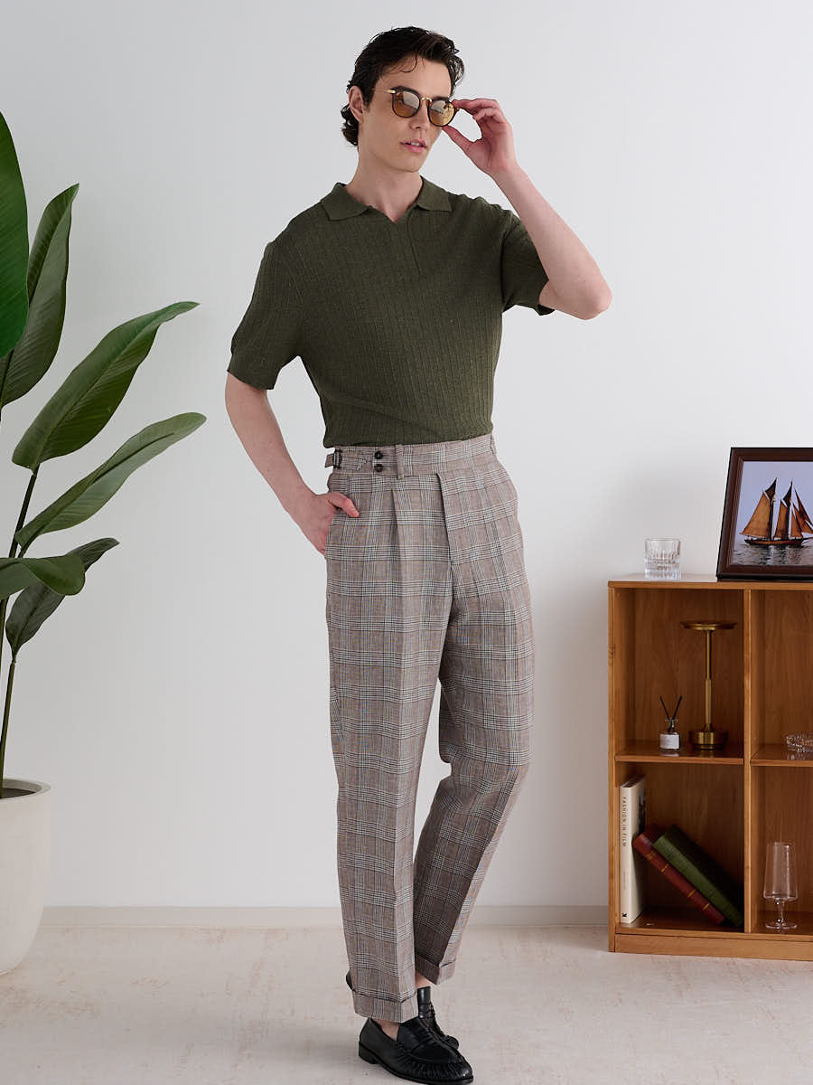 Marini Maiori High Waisted Pleated Linen Pants