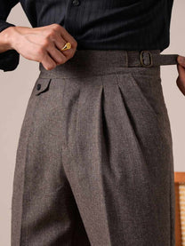 Marini Bergamo High Waisted Wool Grukha Trousers