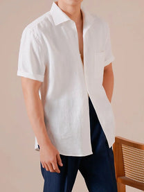 100% Linen Short-Sleeve Shirt