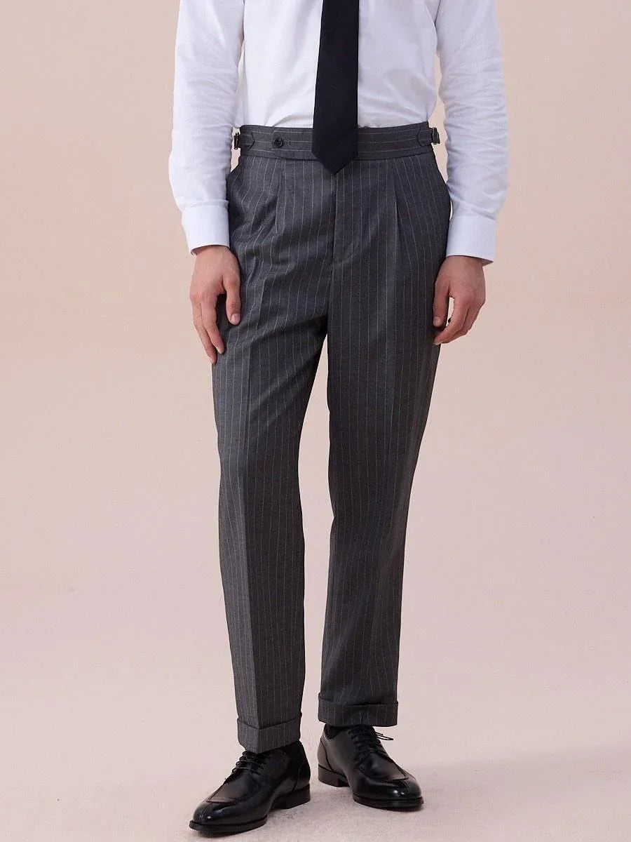 Marini Cremona High-Waist Pinstripe Trousers