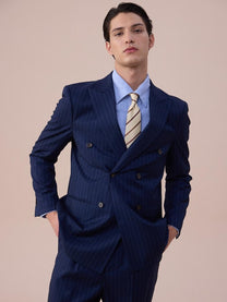 Marini Cremona Double-Breasted Pinstripe Blazer