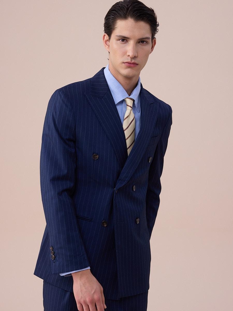 Marini Cremona Double-Breasted Pinstripe Blazer