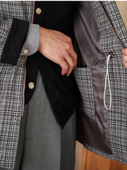 Marini Houndstooth Wool Field Jacket