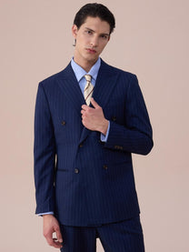 Marini Cremona Double-Breasted Pinstripe Blazer