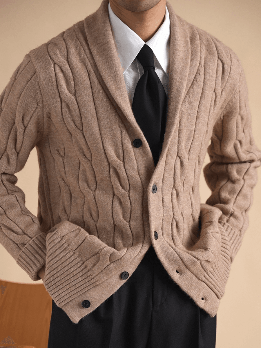 Marini Shawl Collar Knit Cardigan