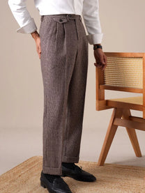 Marini Udine High Waisted Wool Belt Loop Pants