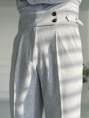 Straight-Fit Trousers - Double Button, Non-Iron