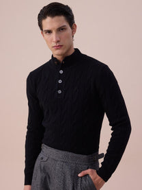 Marini Cable Knit Button Sweater