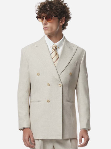 Marini Modena Double-Breasted Linen Blazer