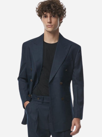 Marini Modena Double-Breasted Linen Blazer