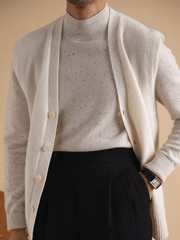 Marini Wool Speckled Mock Neck Sweater