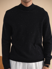 Marini Wool Speckled Mock Neck Sweater