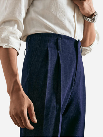 Marini Torriana Double-Pleated Straight-Leg Jeans
