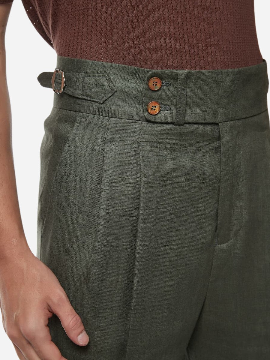 Marini Capri High Waist Trousers 100% linen