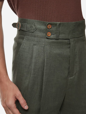 Marini Capri High Waist Trousers 100% linen