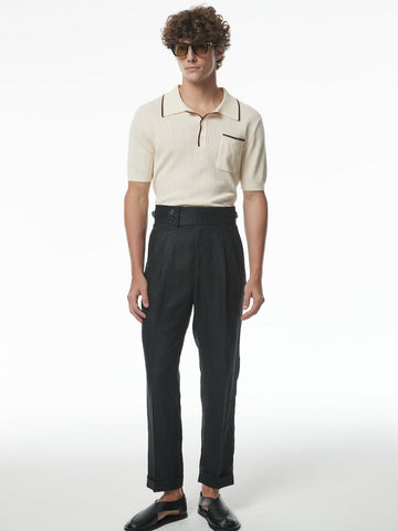 Marini Capri High Waist Trousers 100% linen