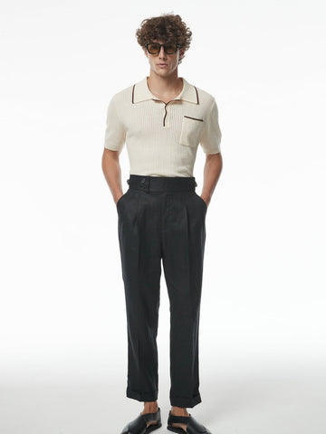 Marini Capri High Waist Trousers 100% linen