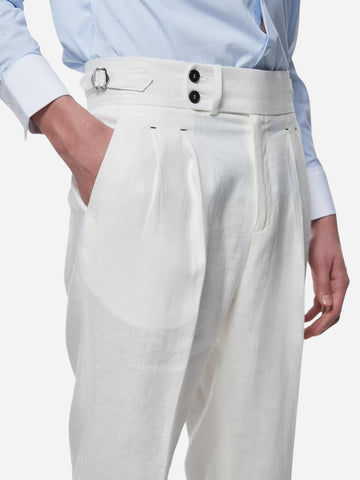 Marini Capri High Waist Trousers 100% linen