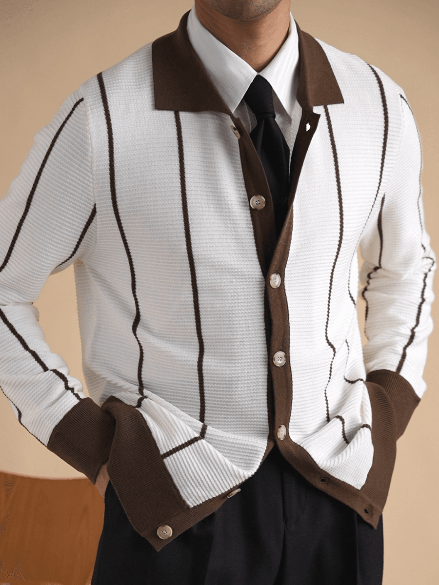 Marini Striped Button-Down Cardigan