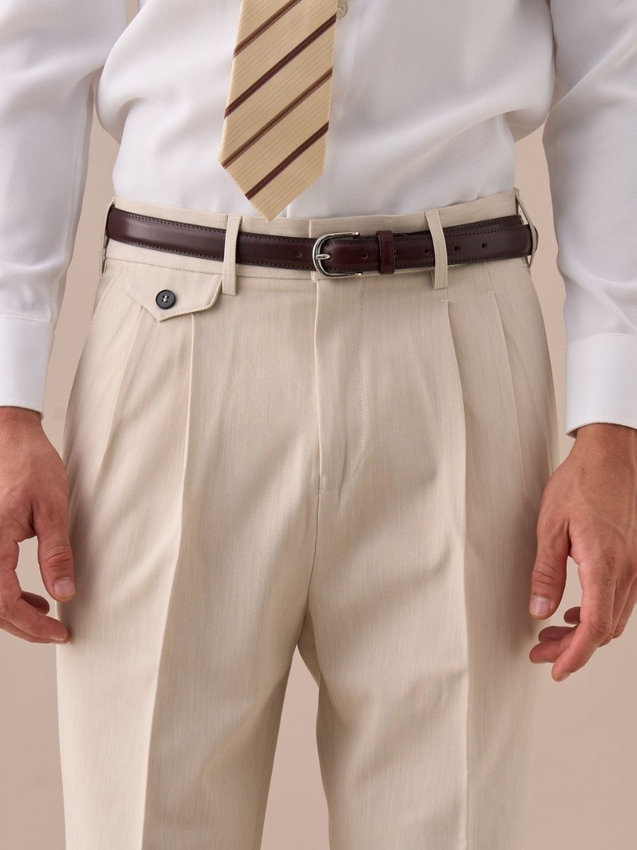 Marini Livorno Double Pleated Belt Loop Pants