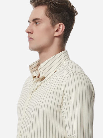 Premium Men's Striped Long Sleeve Business Shirt