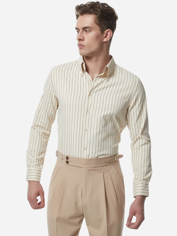 Premium Men's Striped Long Sleeve Business Shirt