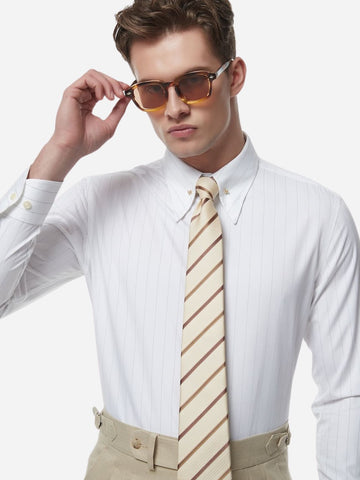 Marini Italian Wrinkle-Free Striped Long-Sleeve Shirt