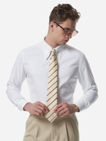 Marini Italian Wrinkle-Free Striped Long-Sleeve Shirt