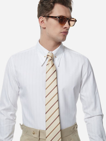 Marini Italian Wrinkle-Free Striped Long-Sleeve Shirt
