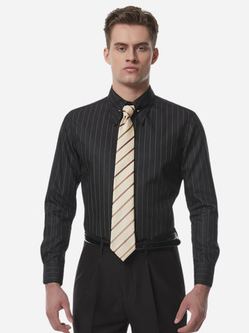 Marini Italian Wrinkle-Free Striped Long-Sleeve Shirt