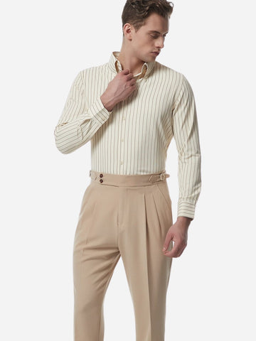 Premium Men's Striped Long Sleeve Business Shirt