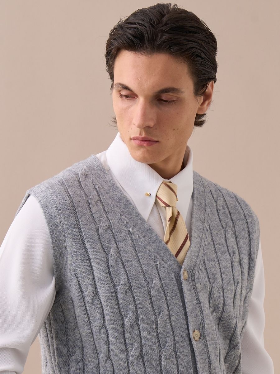 Men&#39;s Cable Knit Wool Blend Vest