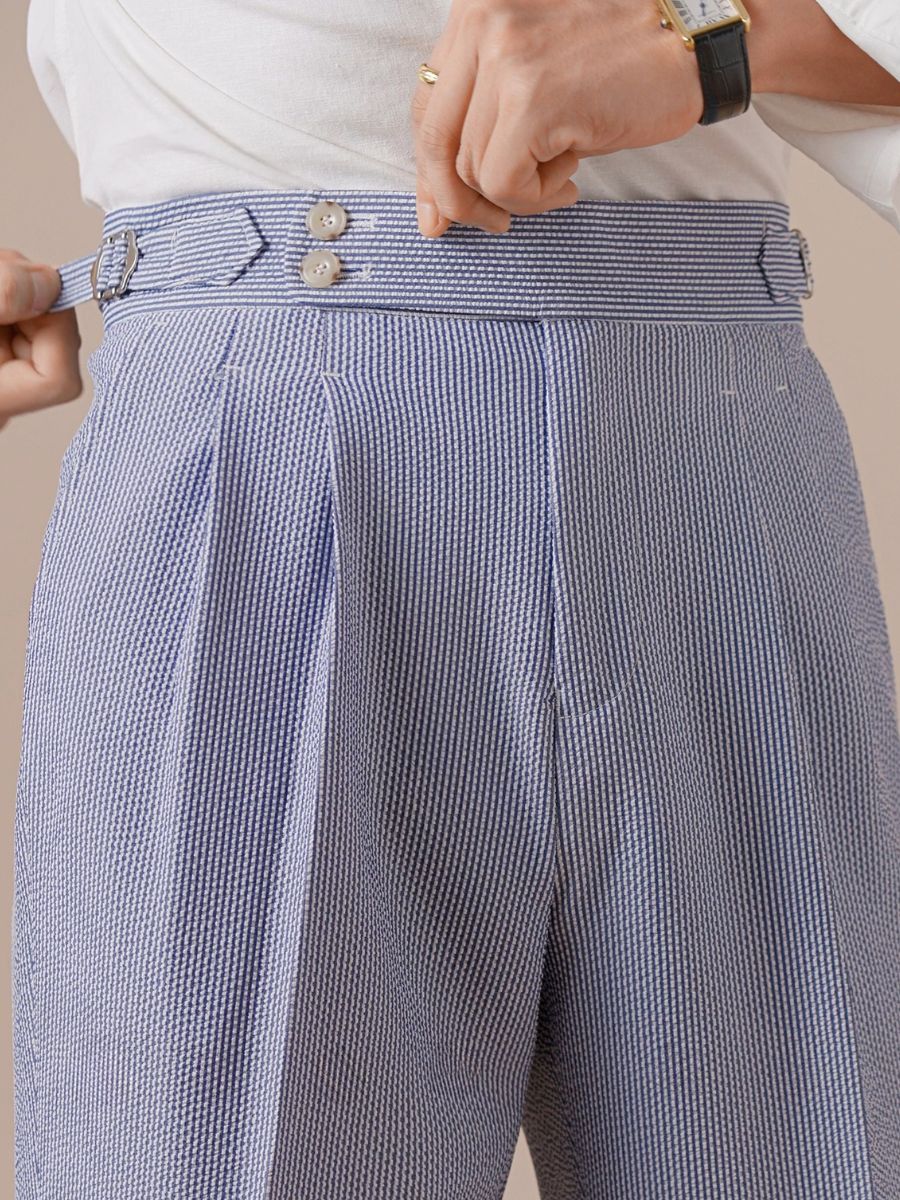 Marini Portonovo High-Waist Striped Trousers