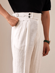 Marini Capri High Waist Trousers 100% linen