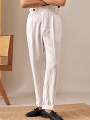 Marini Capri High Waist Trousers 100% linen