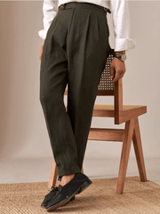 Marini Capri High Waist Trousers 100% linen