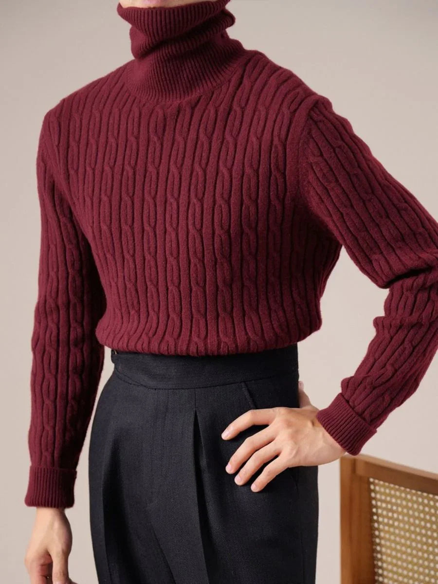 Marini Structure Wool Turtleneck Sweater