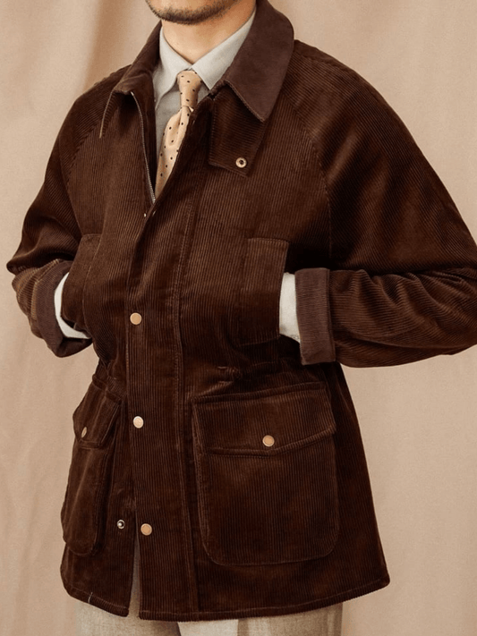 Retro British Corduroy Collar Jacket 100% cotton