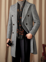 Wool Double-Breasted President Overcoat