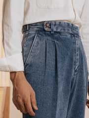 Marini Montefalco Pleated Denim Trousers