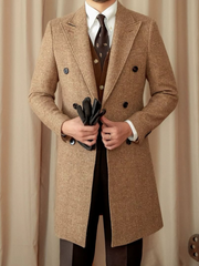 Wool Double-Breasted President Overcoat