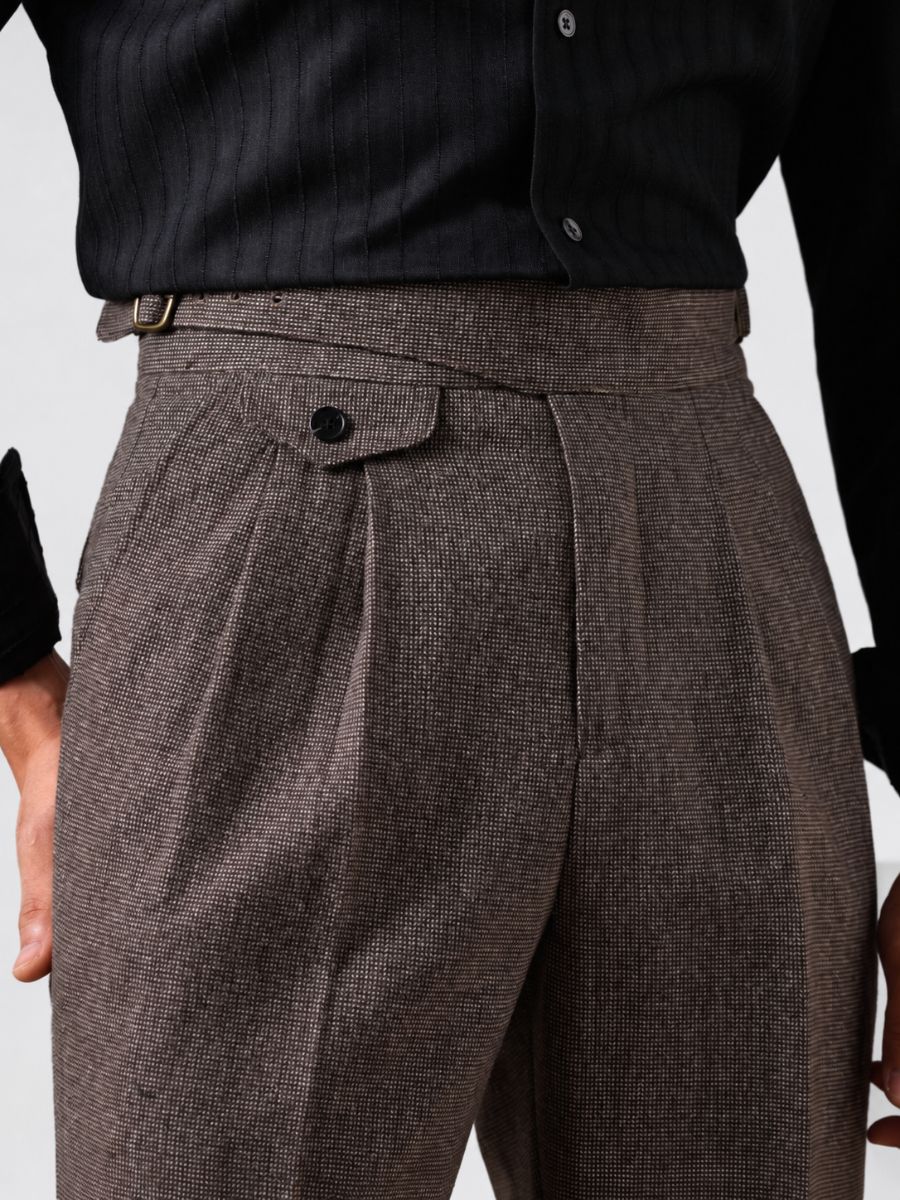 Marini Bergamo High Waisted Wool Grukha Trousers