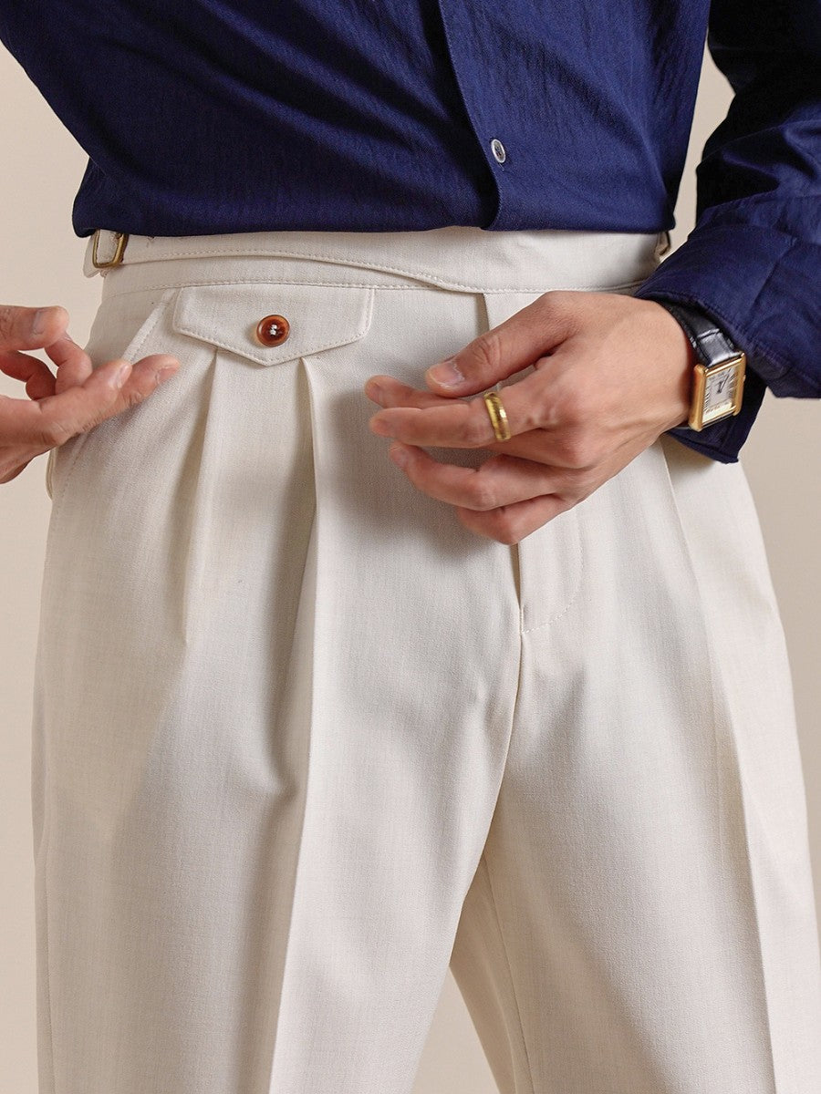 Marini Valdora Double-Pleat Wide Trousers