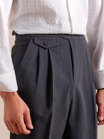 Marini Valdora Double-Pleat Wide Trousers