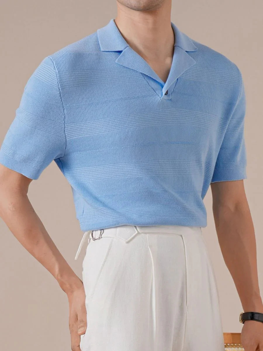 Marini Lyocell Cuban-Collar Polo