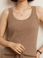 Marini Cashmere Ribbed Knit Tank Top