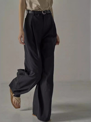 Spring and Summer High-Waisted Wide-Leg Trousers