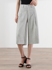 Linen Three-quarter Pants